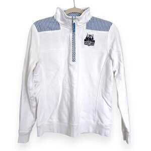 Kentucky Derby Vineyard Vines Rare Quarter Zip Sweatshirt White Blue Small